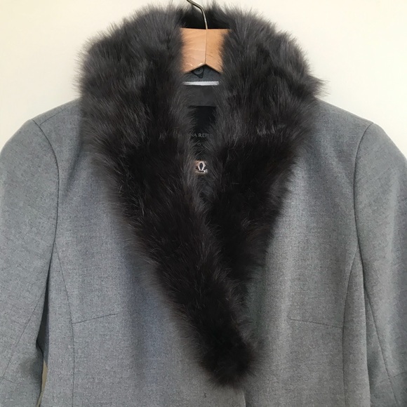 NWT Banana Republic Gray Fur Collar Bell Sleeves Chic Blazer Jacket Women's sz 0 - Picture 8 of 13
